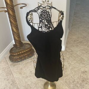 Razor back black tank top